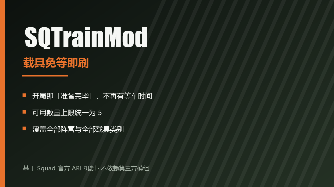 SQTrainMod · 训练服载具免等·开出即补·上限5