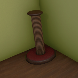 Scratching Post (Dark Wood & Red)