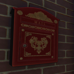 Ornate Mailbox (Red and Gold)