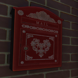 Ornate Mailbox (Red and Silver)