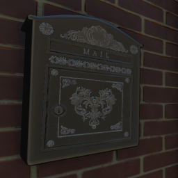 Ornate Mailbox (Gray and Silver)