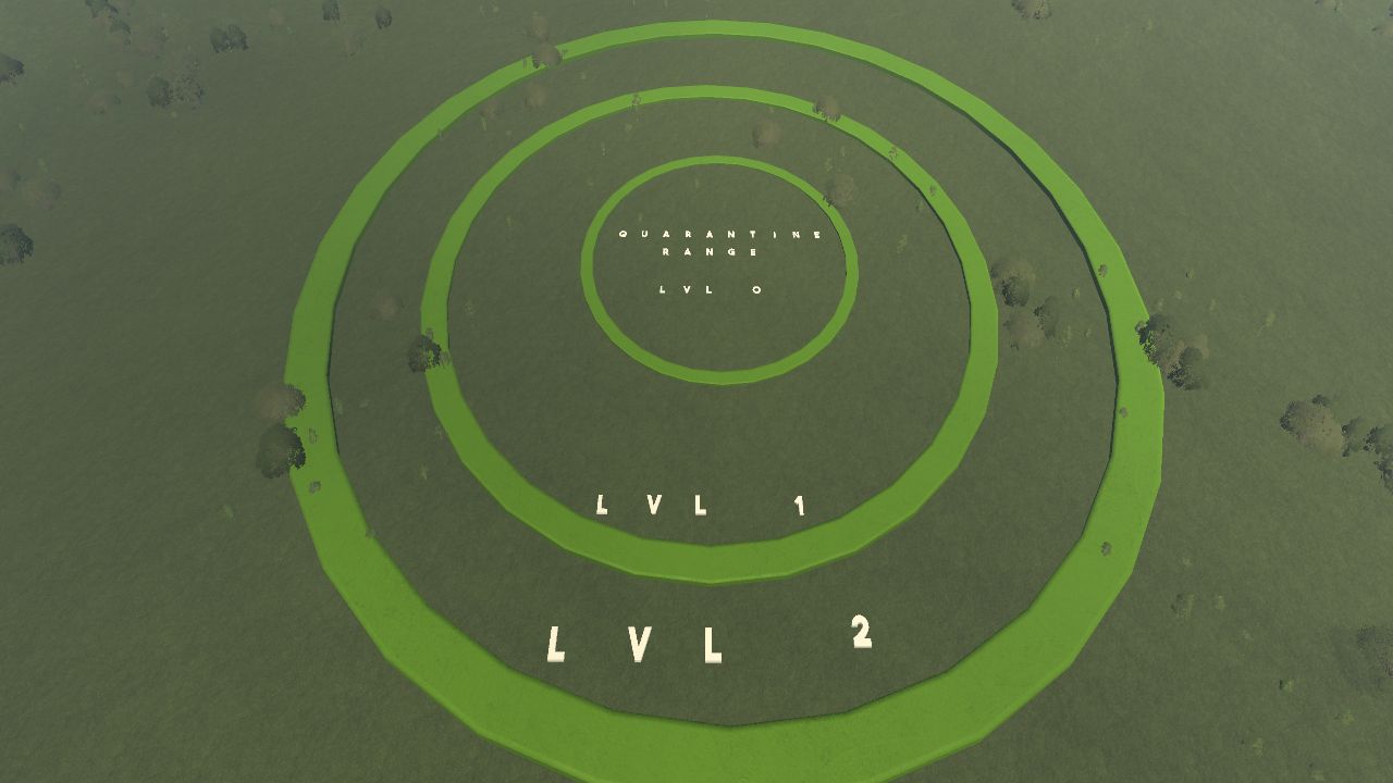 Quarantine range by level