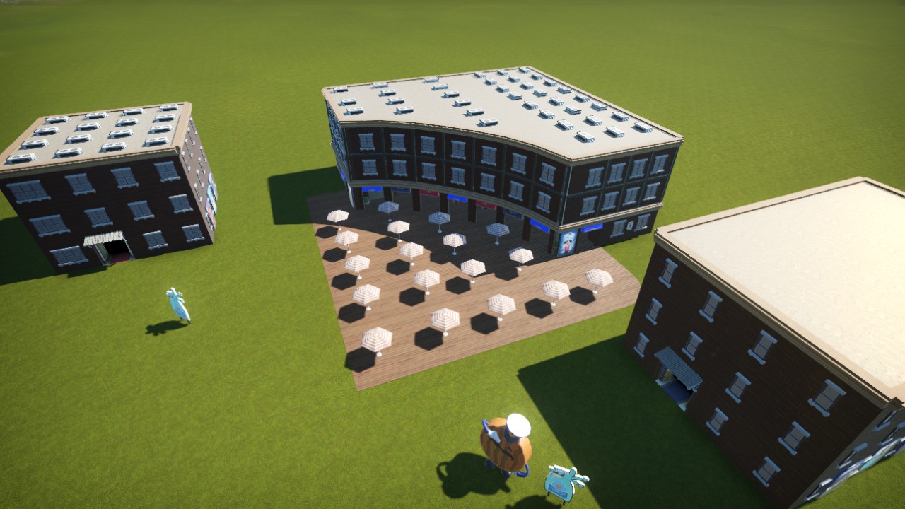 MODERN FOOD COURT WITH HOTELS