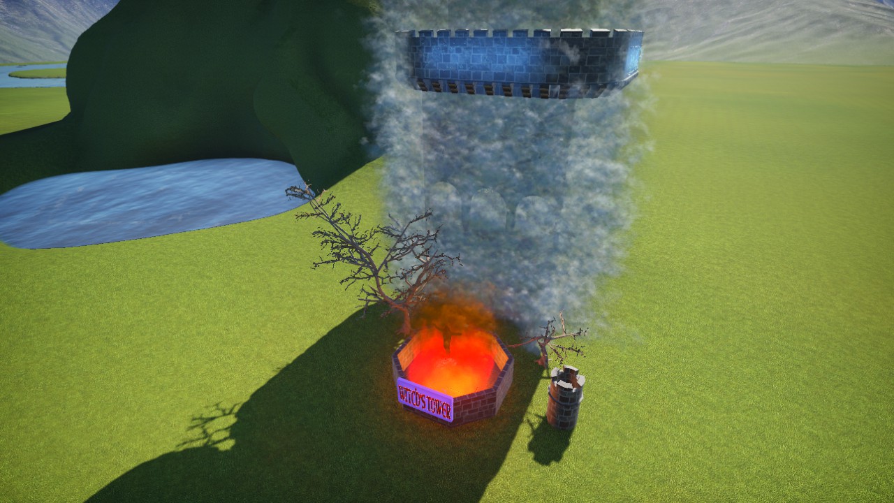 witchs tower with demon