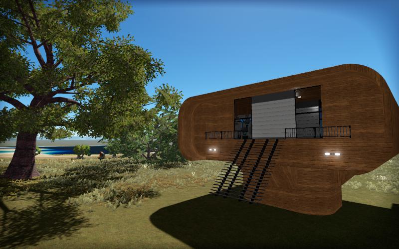 Wood house camping