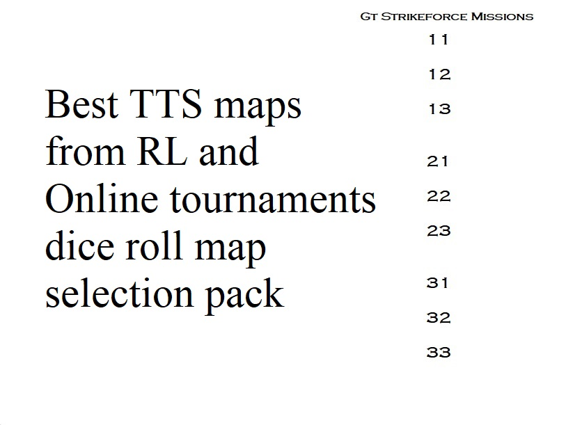 Best TTS maps from RL and Online tournaments map dice roll selection mod