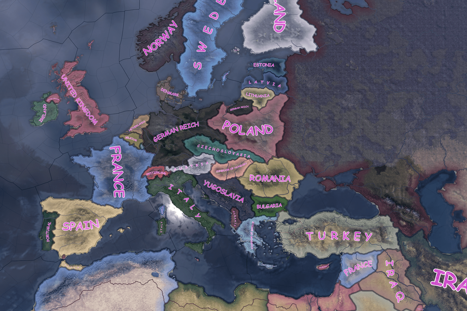 Pink Comic Sans Map Font