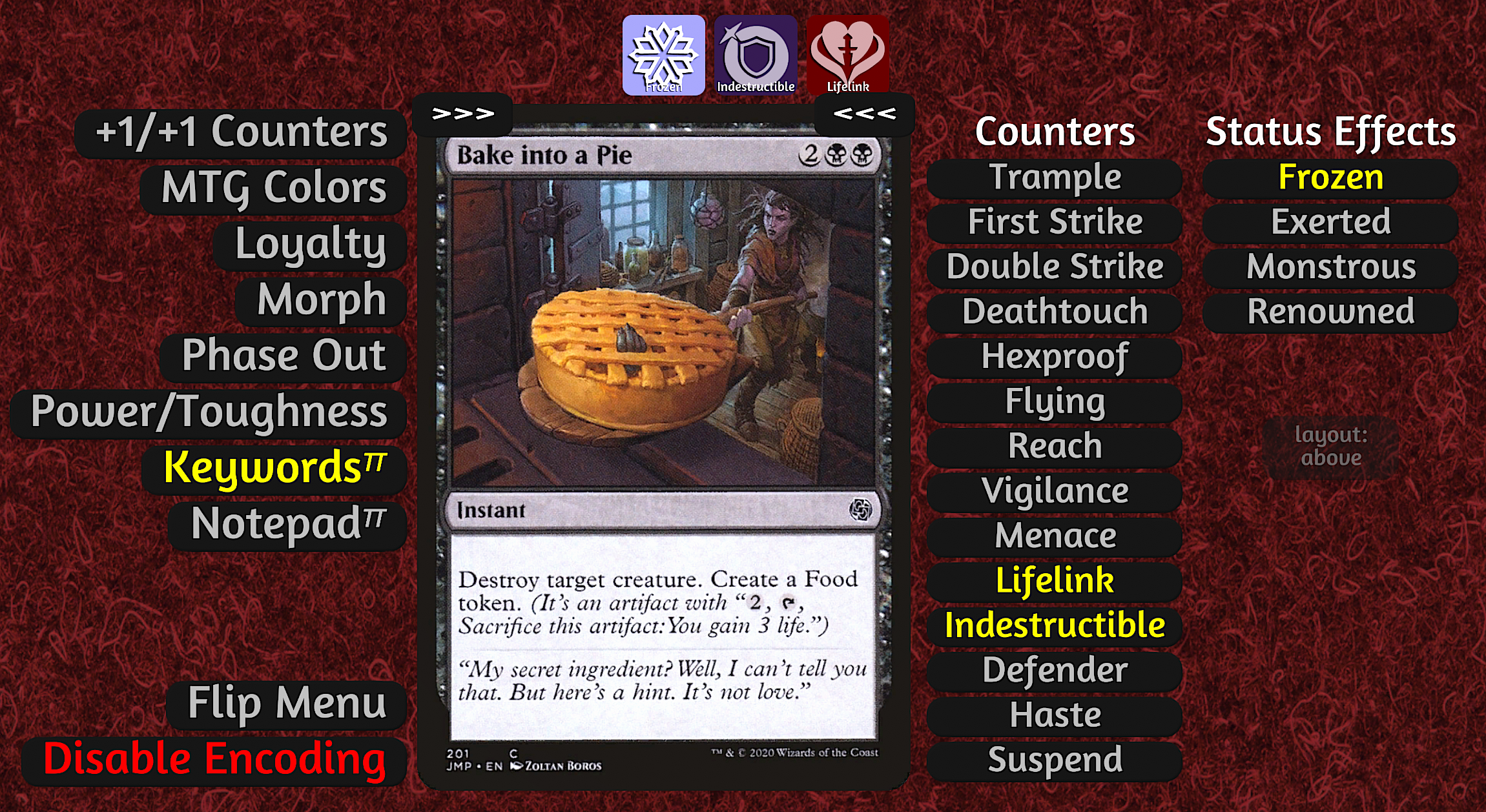 menu+more for MTG Encoder