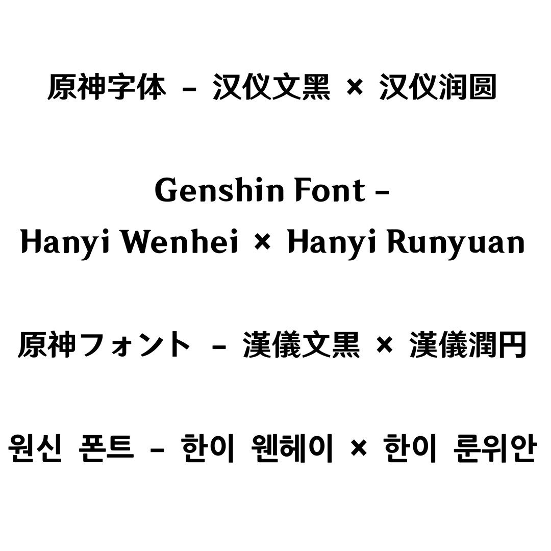 Genshin Font - Hanyi Wenhei × Hanyi Runyuan preview