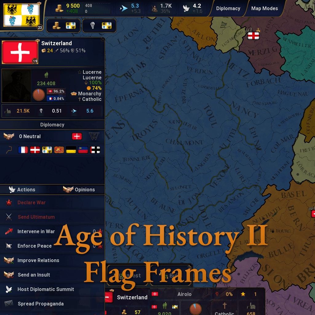 Classic Age of History II Flag Frames