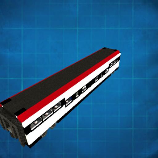 VIKY40CESKYSTAT  PASSENGER TRAIN  WAGON WHITE RED  2.0