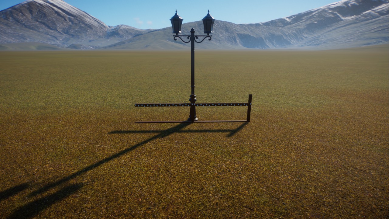Basic Wooden Fence with String Lights and Lamp