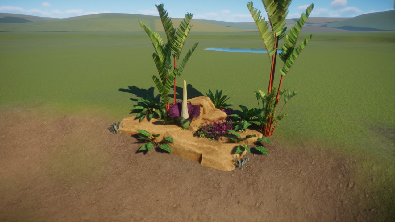 Tropical Plant and Rock Set