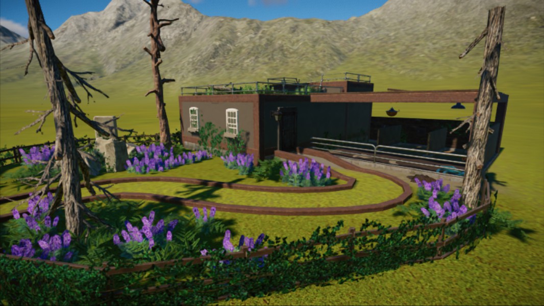 Ruined chalet house with a barn preview