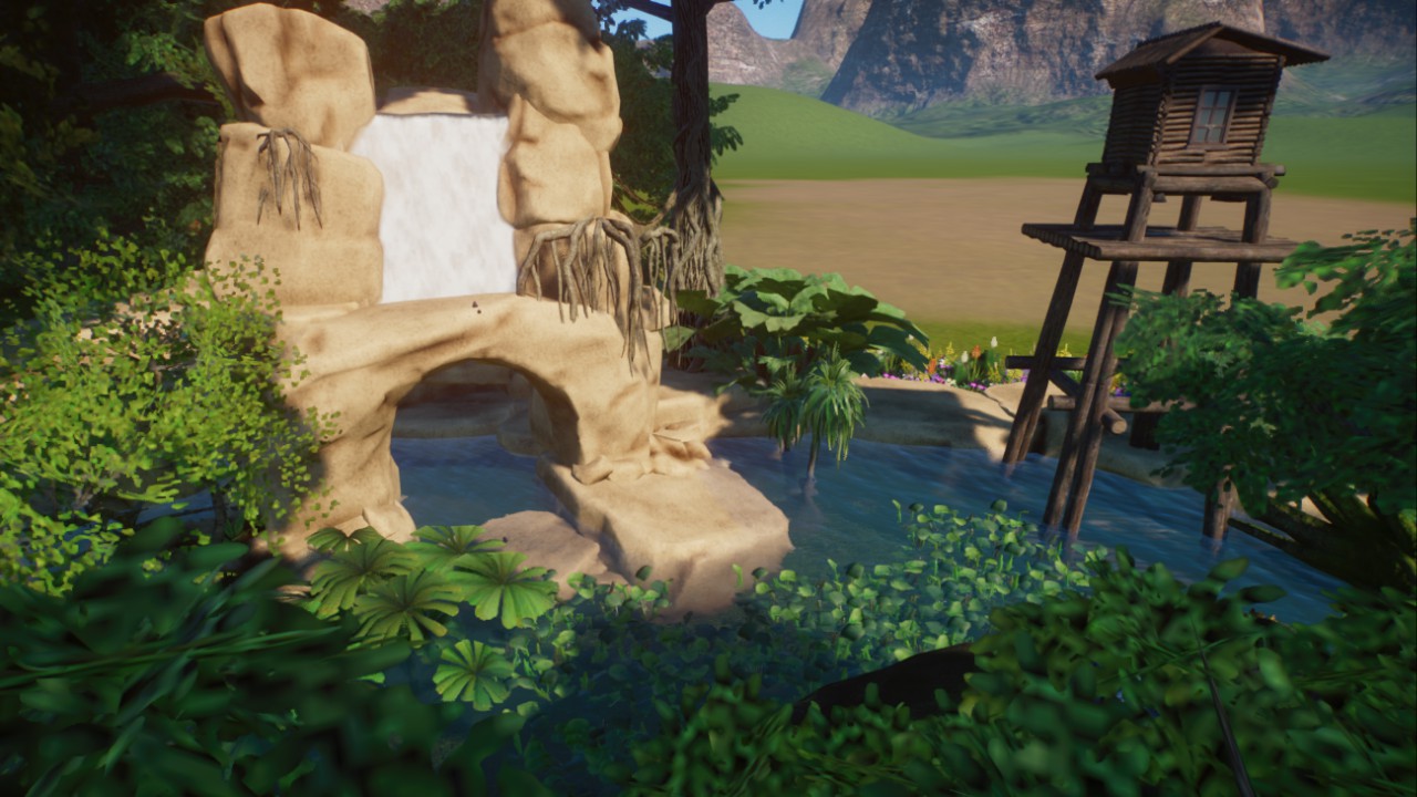 Waterfall with shop