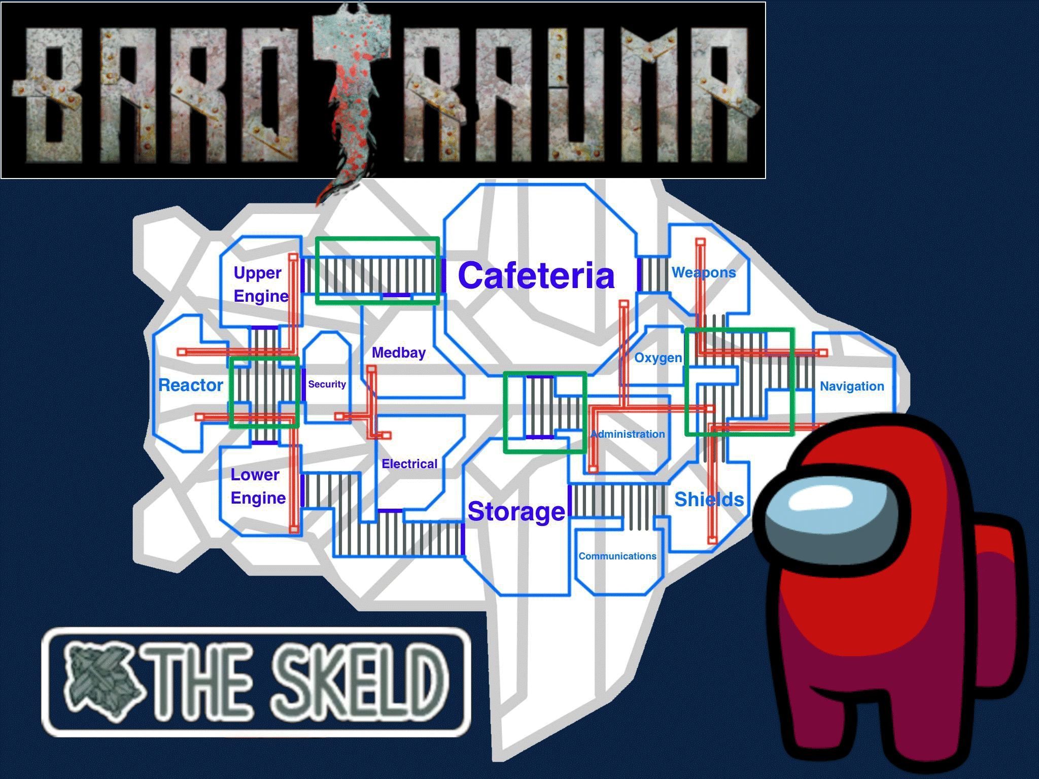 The Skeld from "Among us" (but submarine) – Barotrauma Mod