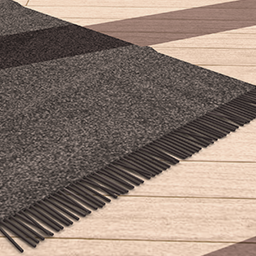 Fringe Rug Grey Plain