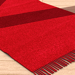 Fringe Rug Red Plain