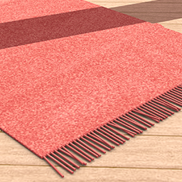 Fringe Rug Coral Plain