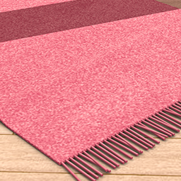 Fringe Rug Pink Plain
