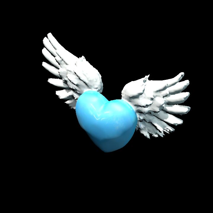 Light Steel Blue Flying Heart