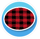 Red Plaid Circle Rug