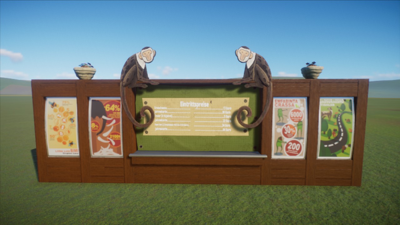 Infoboard mit Preistafel