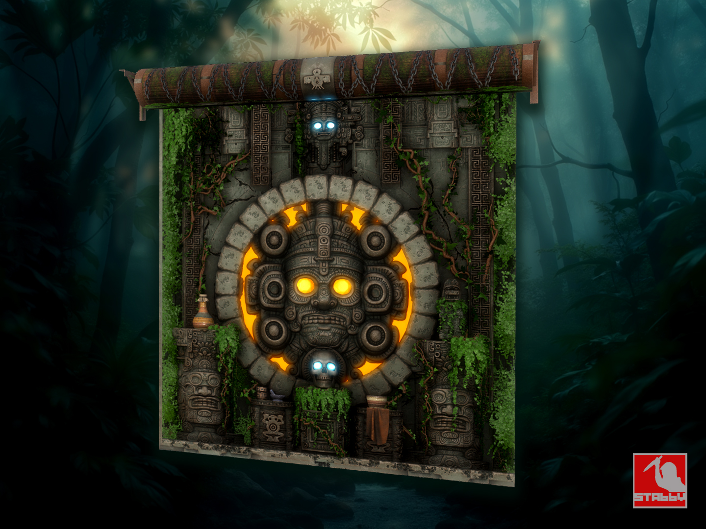 Forbidden Mayan Temple Garage Door thumbnail 4