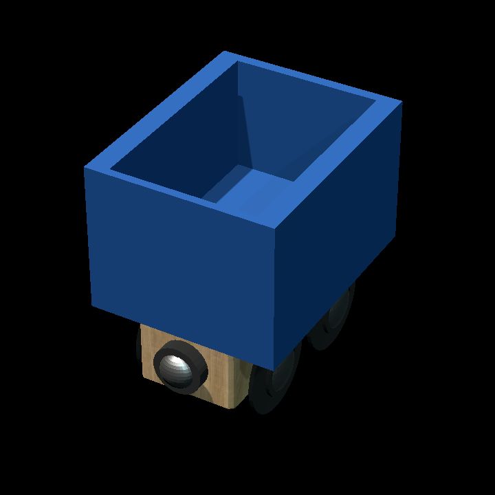 Wooden train truck blue