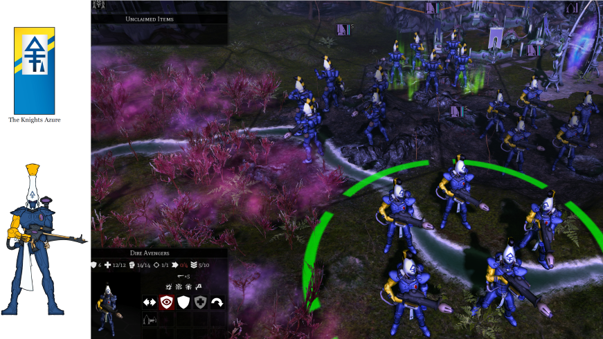 Warriors of Prophecy - Aeldari Dire Avengers - The Knights Azure Shrine