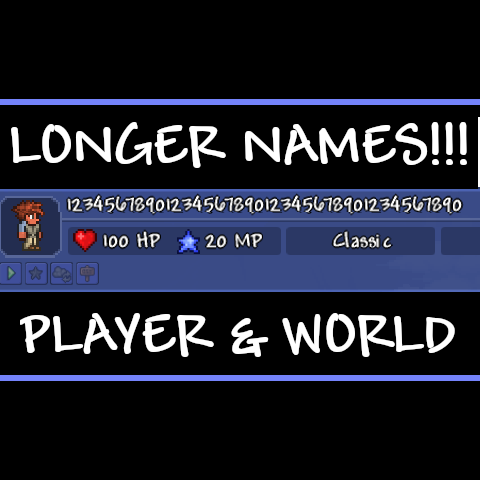 Longer Player and World Names – tModLoader Mod
