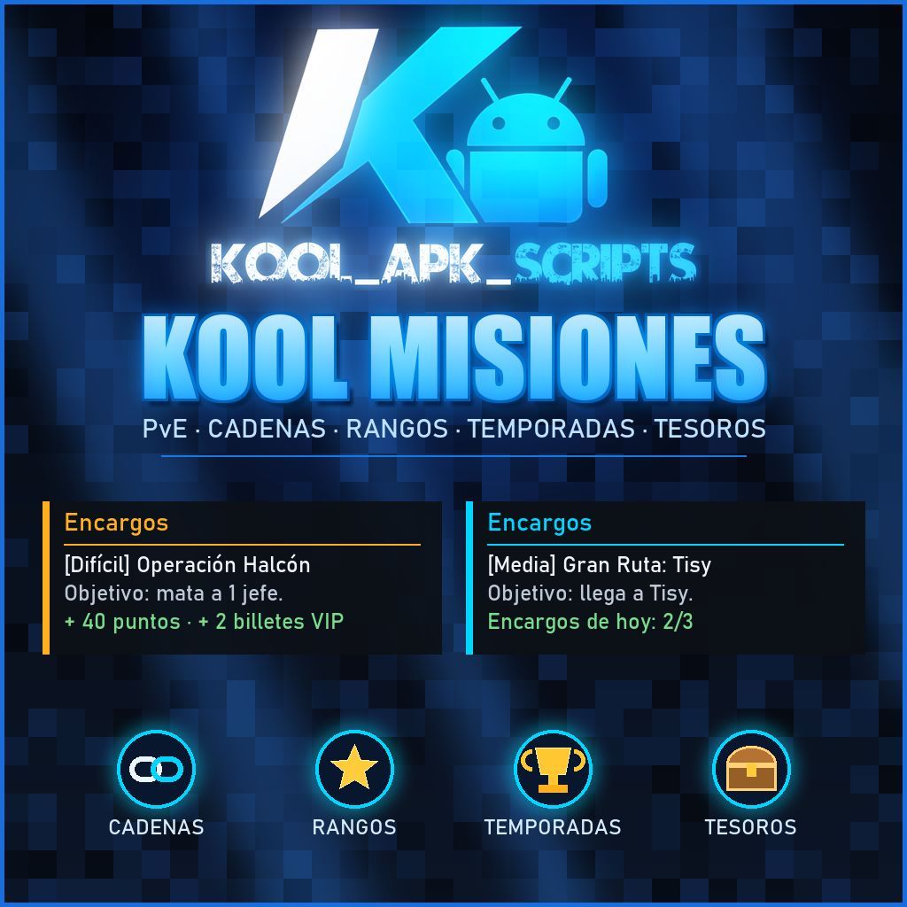 KOOL Misiones - PvE Missions, Achievements, Seasons & Treasure Hunts