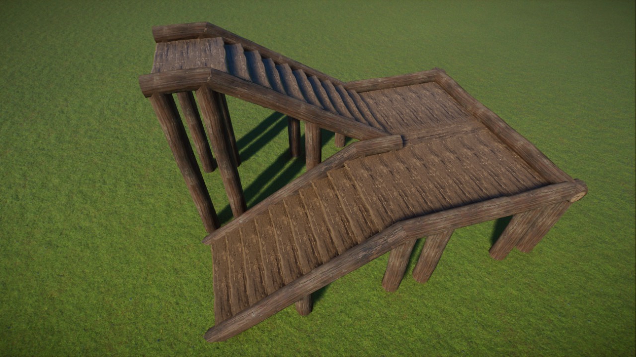 Double wooden stairs / Dvojité dřevěný schody