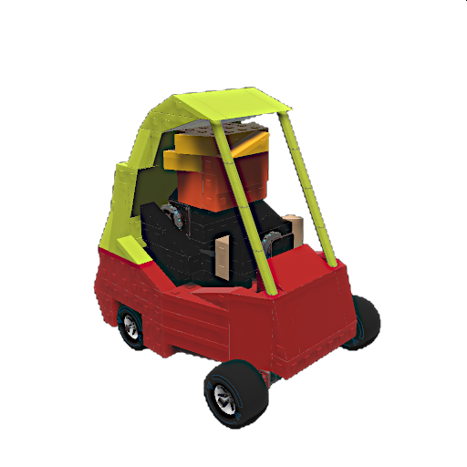 Trump in a baby car