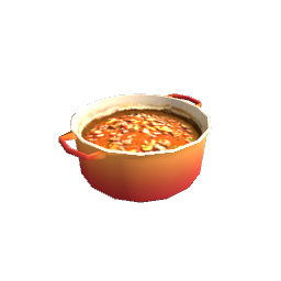 Large Red Saucepan with Stew