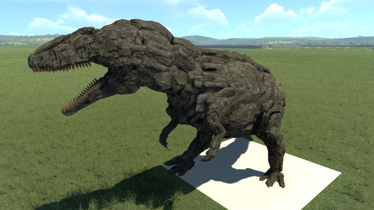 Acrocanthosaurus Stone Statue Pose 2