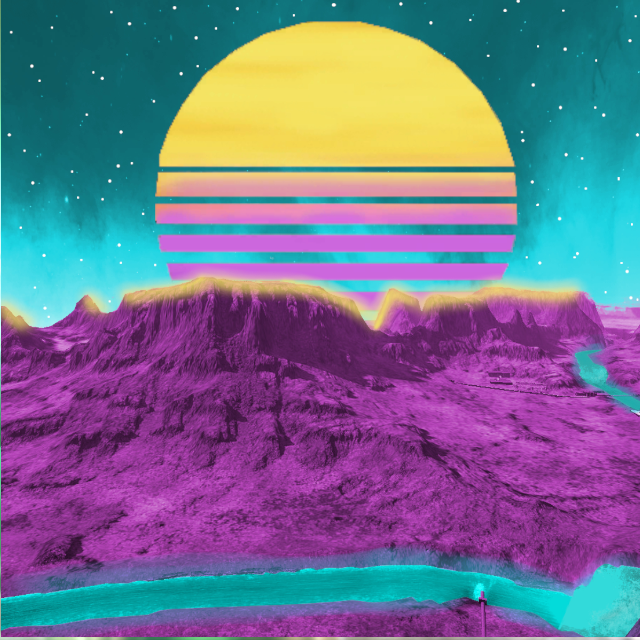 Vaporwave moon