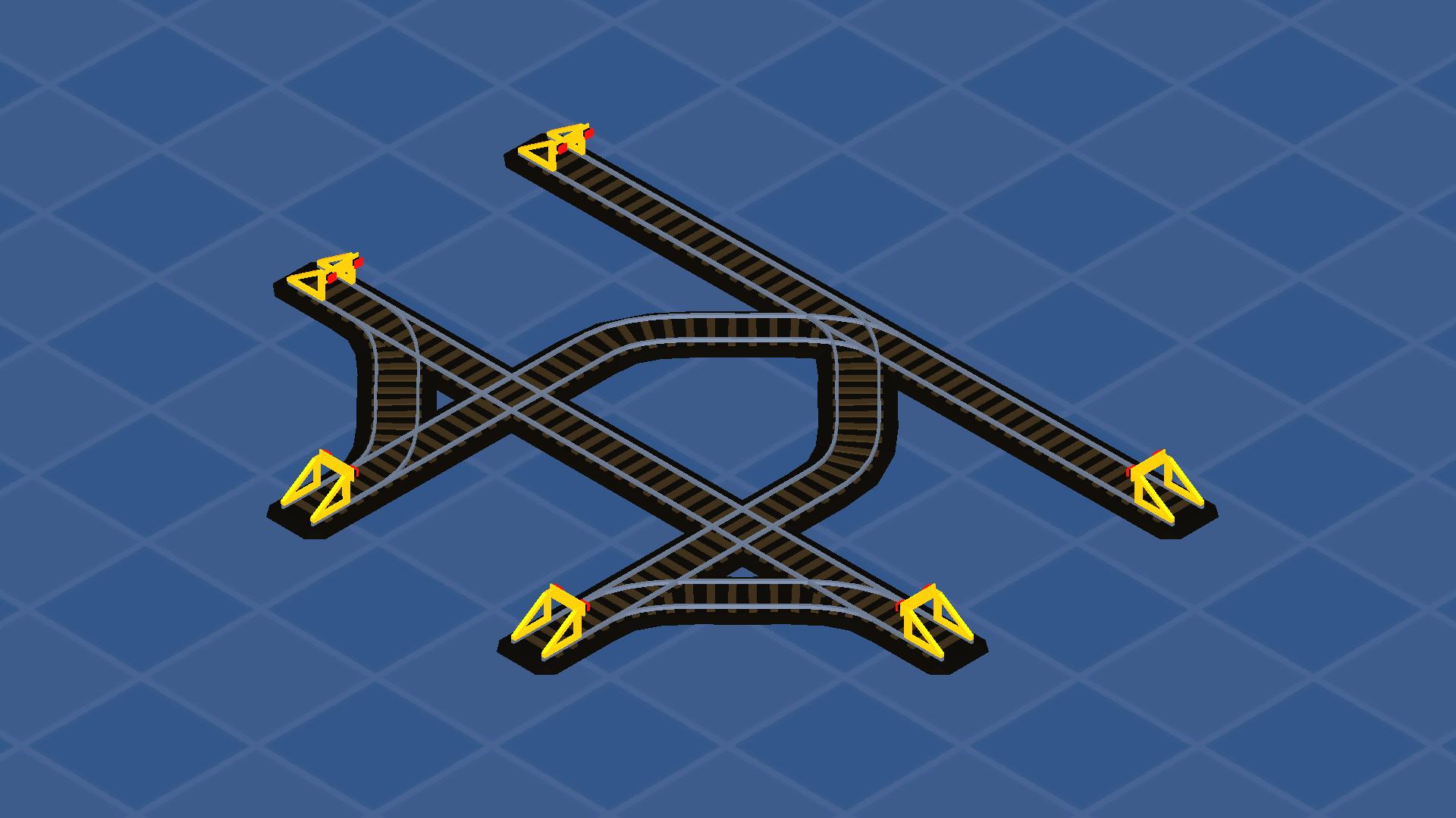 Train Rail  3-Way Intersection / 2 Line Merge