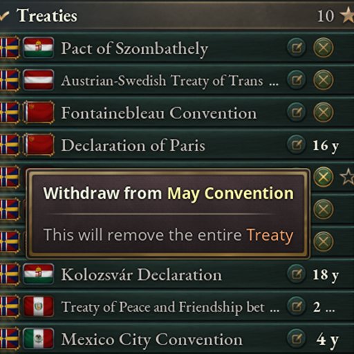 UI - Easy withdraw treaty