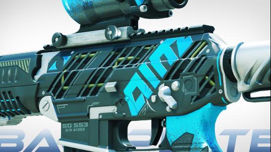 SG553 | AIM Backplate blue