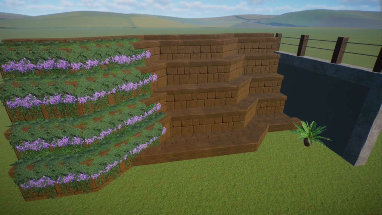 Living Wall and Waterfall Cascade