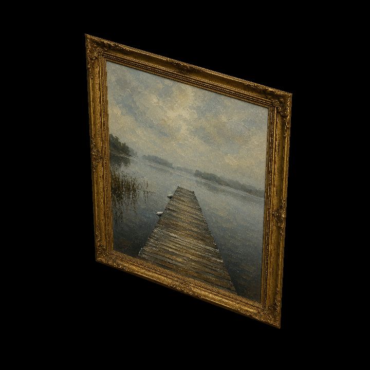 Painting, Misty Morning Dock {2D}