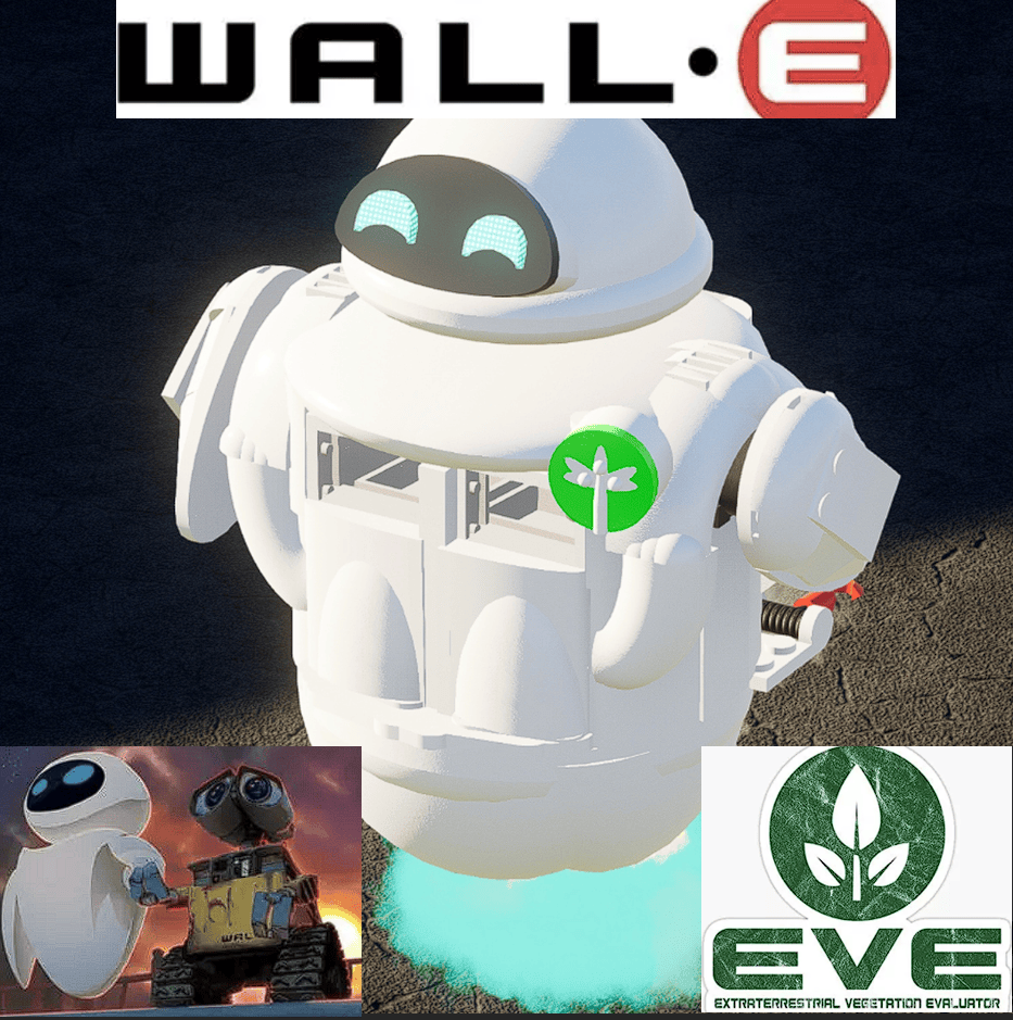 Eve hover robot collect plants
