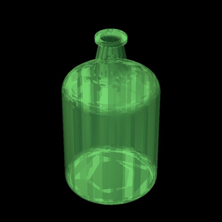Empty glass jar 1 uncorked