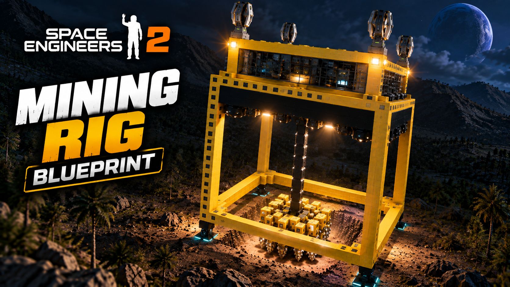 Large Mobile Mining Rig – Space Engineers 2 preview