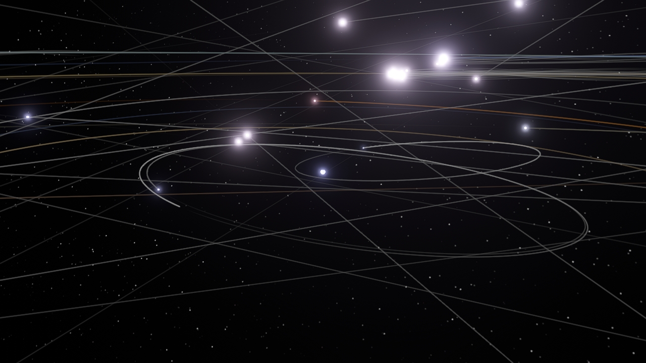 Solar System - Planets, Moons, Spacecraft - but star is 9.9 trillion fahrenheit