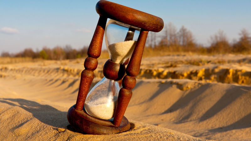 Hourglass on the sand