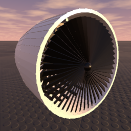 Working Big Jet Engine