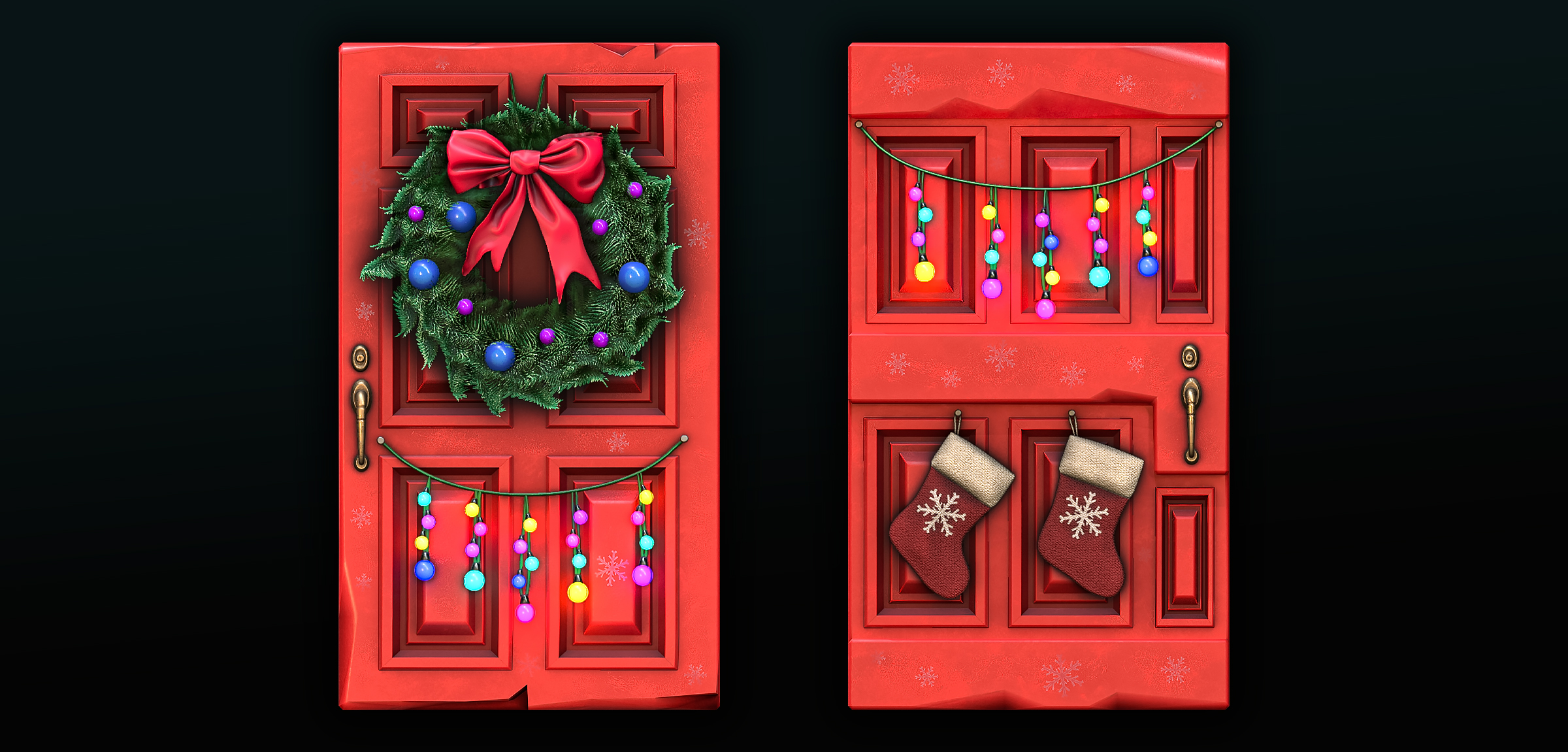 Christmas Wooden Door