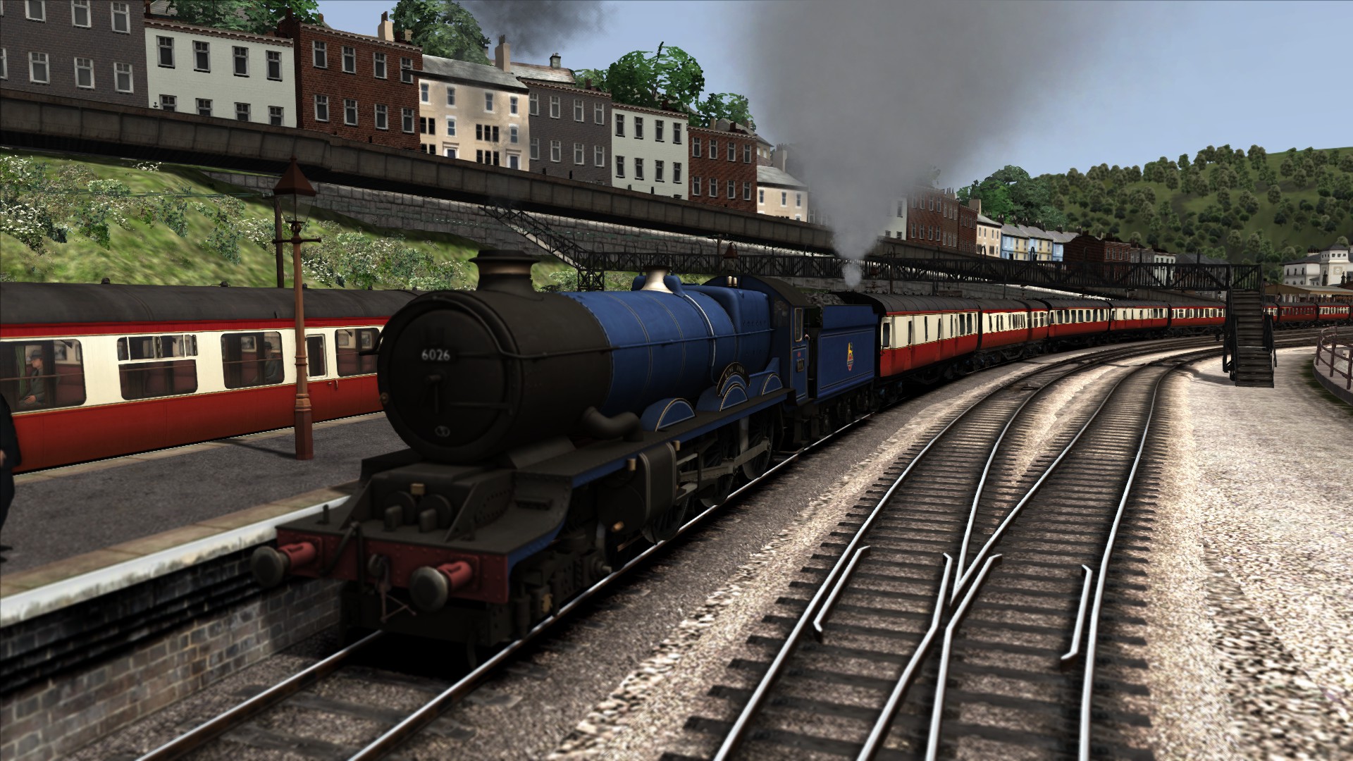 6026 GWR King John Class Blue with 8 Passenger cars set Kingswear to Newton Abbot